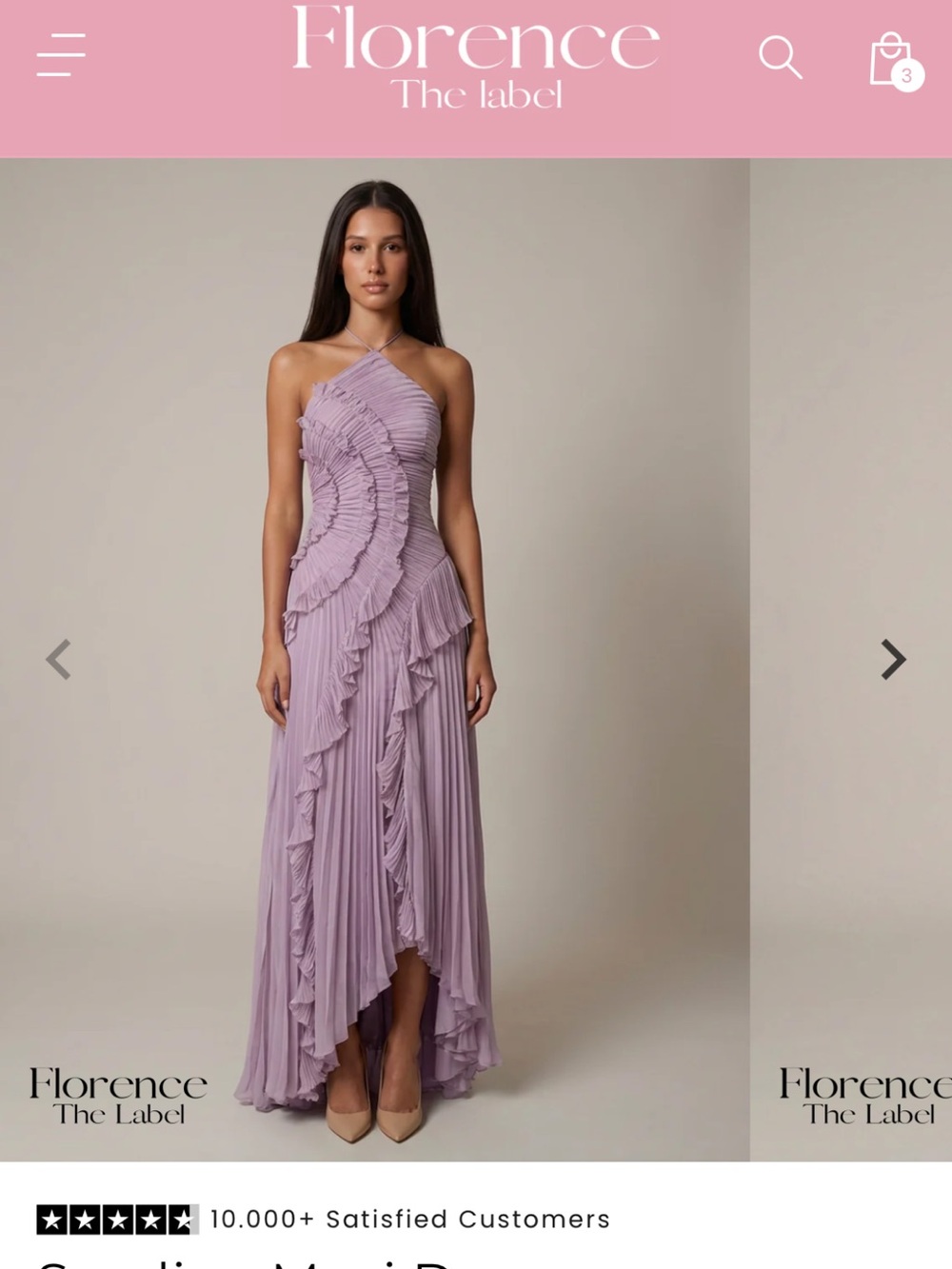 Lavender Halter Ruffle Maxi Dress